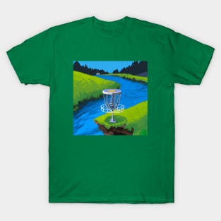 Disc Golf on the Edge of a River T-Shirt